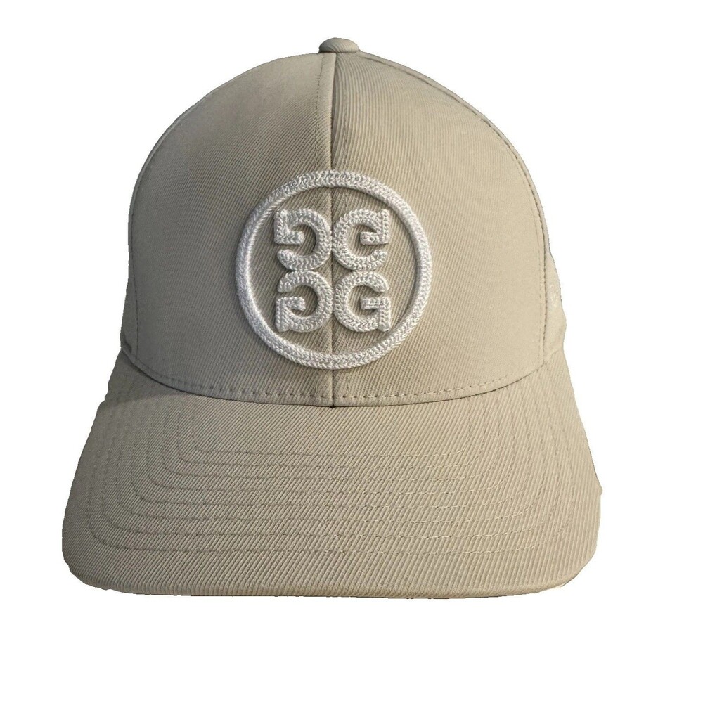 G/FORE Circle G's Stretch Twill Snapback Golf Hat Beige/ White